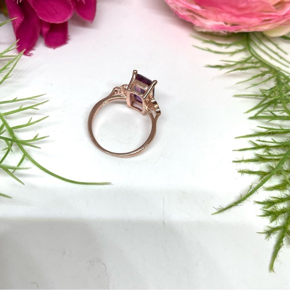NEW⚜️Ombré Crystal Rose Gold Cocktail Ring - Picture 5 of 8